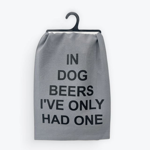 Funny Beer Towel – In Dog Beers | 100% Cotton | Wine Country INC