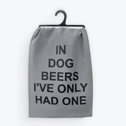 Funny Beer Towel – In Dog Beers | 100% Cotton | Wine Country INC