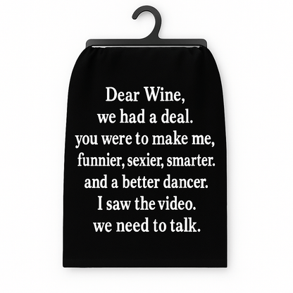Funny Wine Towel-Dear Wine | 100% Cotton | Wine Country INC